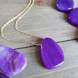 Royal Amethyst Stone Necklace- Amethyst Necklace- 18 Karat Gold Necklace Chain-